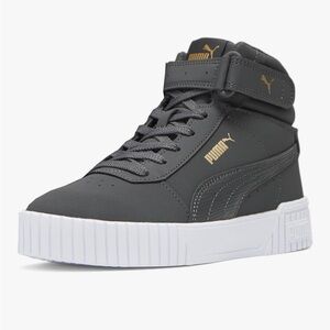 Puma Women’s US 8 Carina 2.0 Mid Lux Sneakers Asphalt Team Gold, Style 391236-01